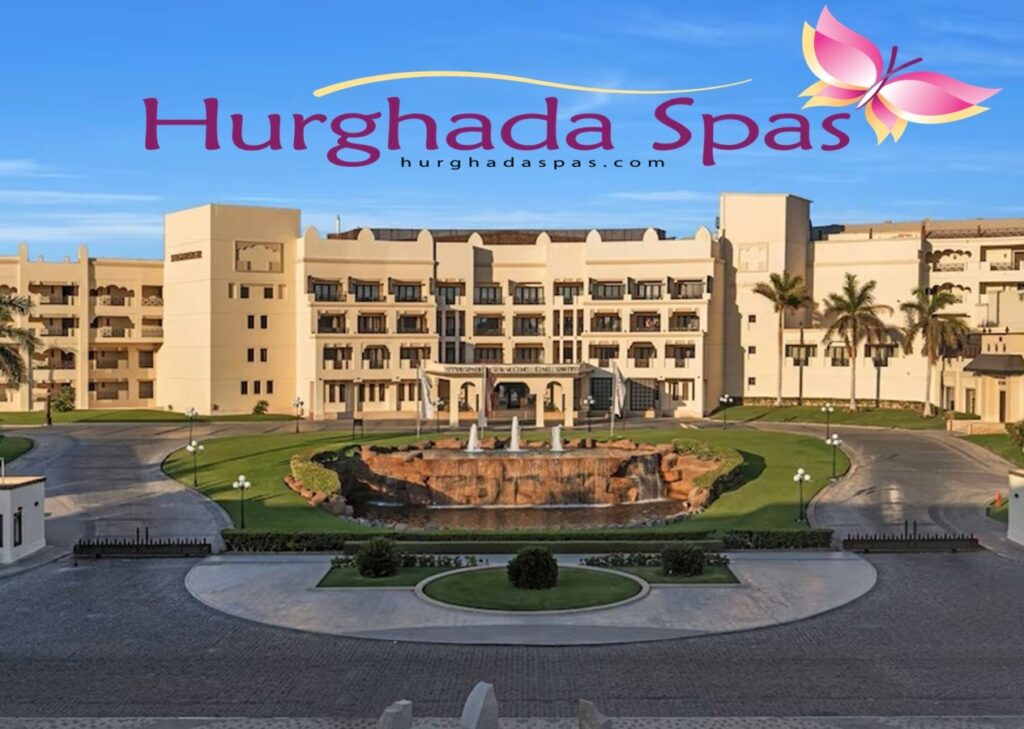 Steigenberger ALDAU Beach Hotel Hurghada entrance view with grand architecture and lush green surroundings