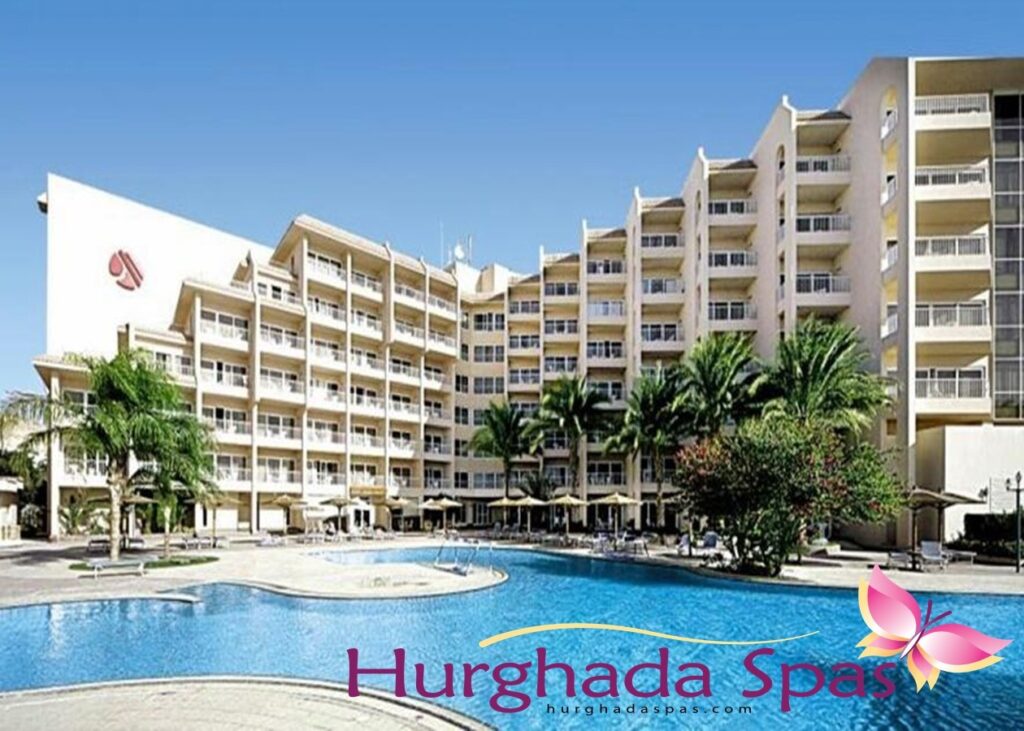 Exterior architecture and swimming pool view of Hurghada Marriott Beach Resort: Ultimate Red Sea Luxury Guide