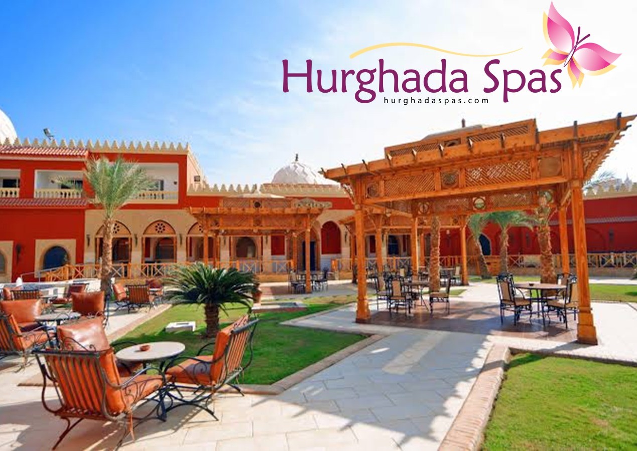 Spa & Trips from Pickalbatros Alf-Leila-Wa-Leila hotel resort view with Hurghada Spas branding