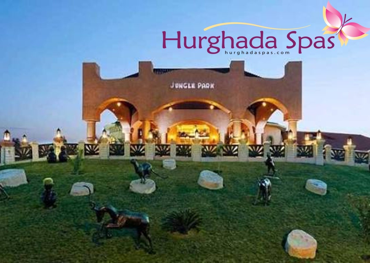Best Pampering & Excursions Near Pickalbatros Jungle Aqua Park entrance view and wellness center in Hurghada